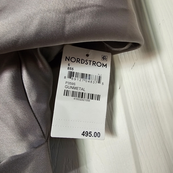 Amsale One-Shoulder Fluid Satin Gown - Picture 5 of 7